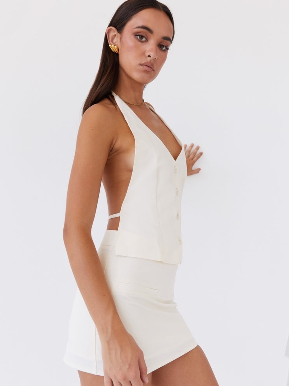 Peppermayo Sarah Halter Neck Button-Front Vest - Picture 5 of 16